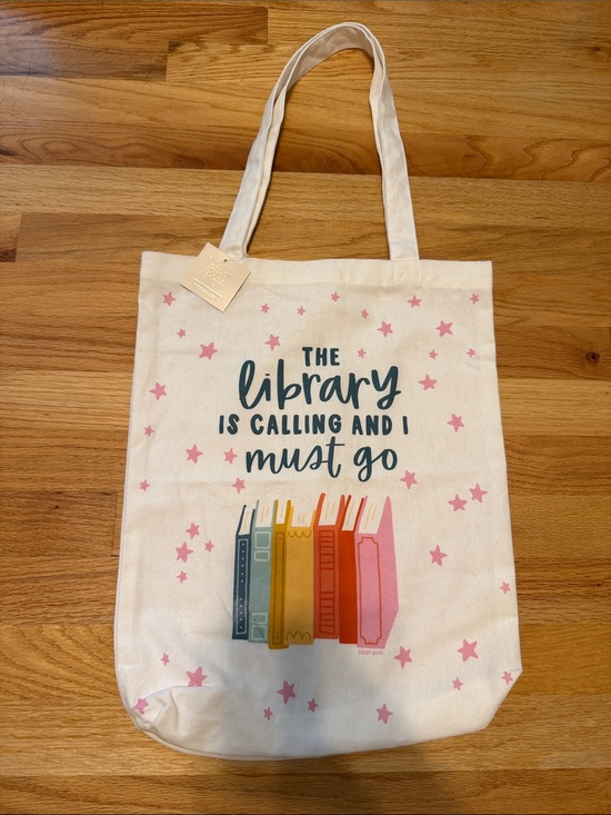 Pippi Post Handbags - Pippi Post Canvas Book Tote Bag "The Library Is Calling"